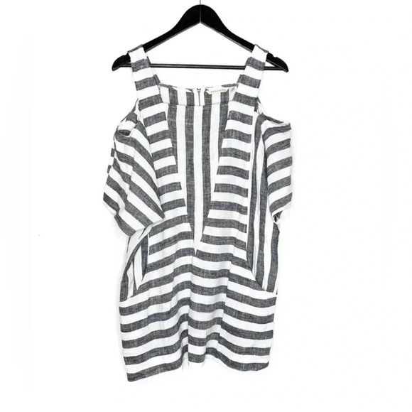 Soft Surroundings Sunset Stripe Linen Tunic Top Size Medium - Picture 2 of 9